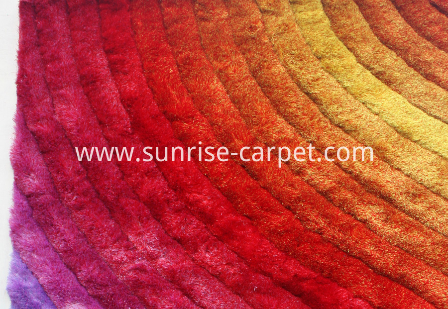 Polyester Silk Shaggy 3D Multi Color Rug Polyester Silk Shaggy 3D Multi Color Rug